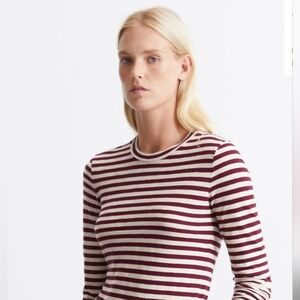 Marc O'Polo Top - Burgundy and White
